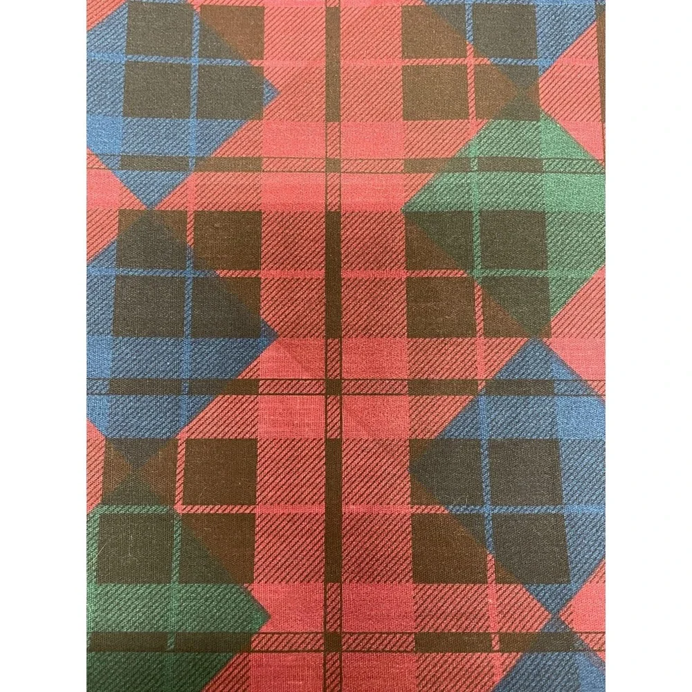 Plaid Fabric Material By The Yard Burgundy Red Green Blue BTY
